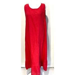 Terzo Millennio 100% linen Italian maxi dress vacation resort wear casual womenL